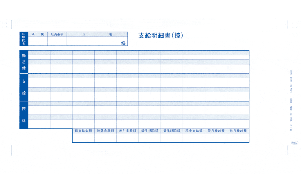 絶妙なデザイン 支給明細書 ページプリンタ用A4 KY-409 demo3.sickbay